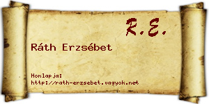 Ráth Erzsébet névjegykártya